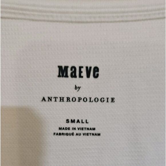 Anthropologie Maeve Ribbed Tiered Sleeve Top Puff Sleeve Small - Picture 4 of 4